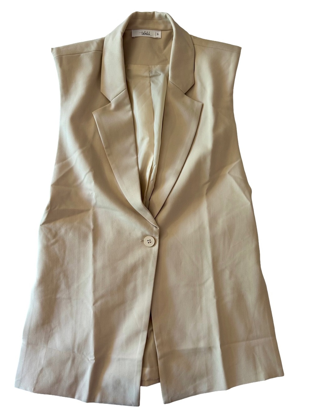 Talulah Sophisticated Vest Tailored Oversized Structured Beige